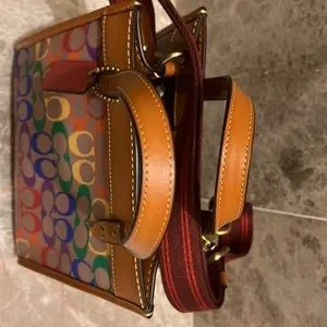Coach Field Tote 22 In Pride Rainbow BrassTan Natural Multi Signature Canvas Coach | Bags | Coach Field Tote 22 In Pride Rainbow Brasstan  main image 3